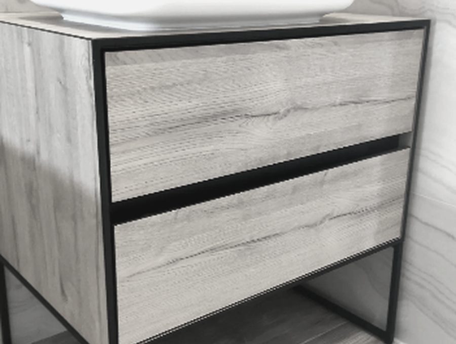 Mobilier pentru lavoar cu cadru metalic